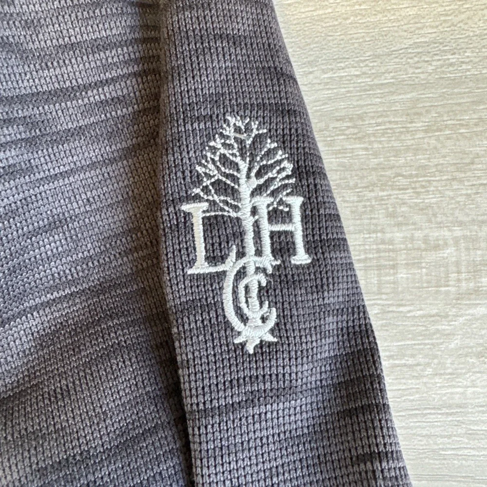 Straight Down Pull Over Men's Charcoal Gray 1/4 Zip Long Sleeve Golf Sz L L&H CC